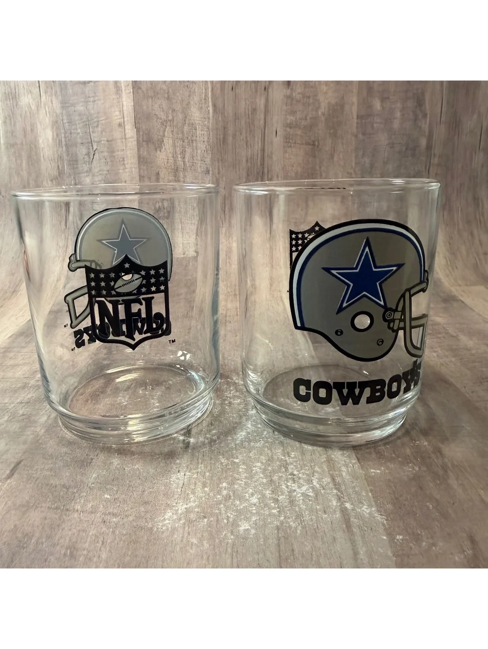 Set of 2 Vintage 80s Dallas Cowboys Tumbler Rocks Cocktail 4